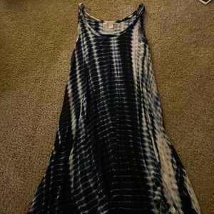Blue and white tie dye dress